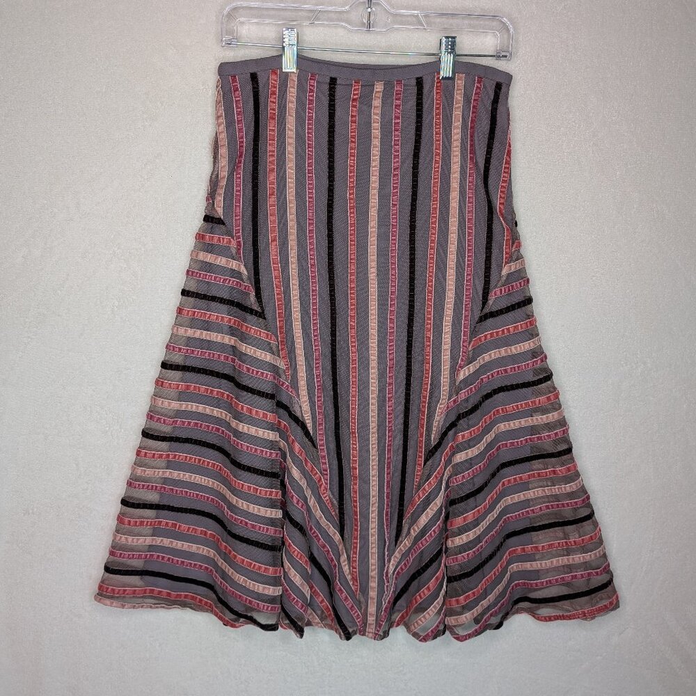 French Connection Striped Midi Skirt Size 4
